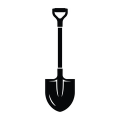 Black and White Shovel Icon Illustration