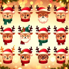 Reindeer Face Pack with Bokeh Lights