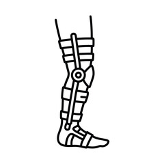 Leg Brace Outline Icon for Recovery and Support After Injury