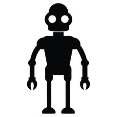 robot warrior vector, sci-fi fighter icon, future bot silhouette, cyber robot line art, tech warrior symbol

