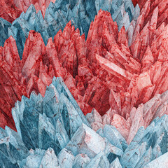A surreal pattern background drawing from the fiery inclusions of red beryl fused with the icy...