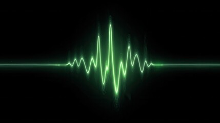 Electrocardiogram Wave: A captivating image of a green electrocardiogram wave against a black backdrop, symbolizing vitality and the rhythm of life in a clinical context.