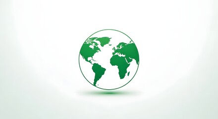 A simple, green-colored illustration of the Earth globe, set against a white background.