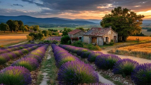 french countryside at sunset video