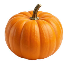 Obraz premium A single ripe orange pumpkin with a thick stem isolated on transparent background