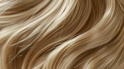 Styled blonde hair with shimmering waves and rich highlights, showcasing healthy, vibrant texture suitable for beauty and haircare visuals.