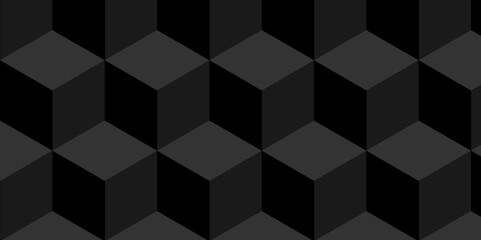 Abstract square black grid tiles cubic square shape backdrop texture. cube geometric wall and floor vector diamond hexagon triangle wallpaper background.	