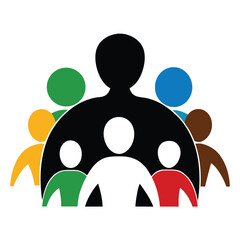 teamwork vector, community group icon, business people silhouette, employee group line art, human resource symbol

