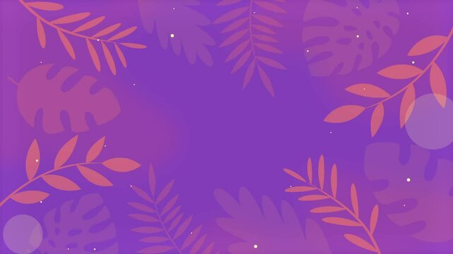 FUNDO ANIMADO COM SILHUETAS DE FOLHAS TROPICAIS