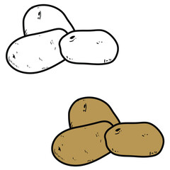 Set of potato vector illustration. Doodle drawing potato 
