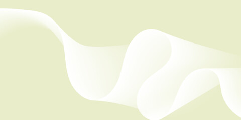 Soft white ribbon curve on light green backdrop