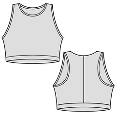 Sports bra vector illustration. Sportswear pants mock up editable	