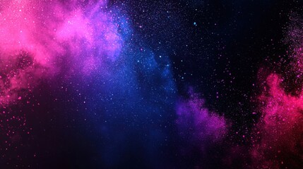 Naklejka premium Vibrant Cosmic Nebula with Colorful Dust and Starlit Background