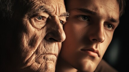 Close-up portrait of two people