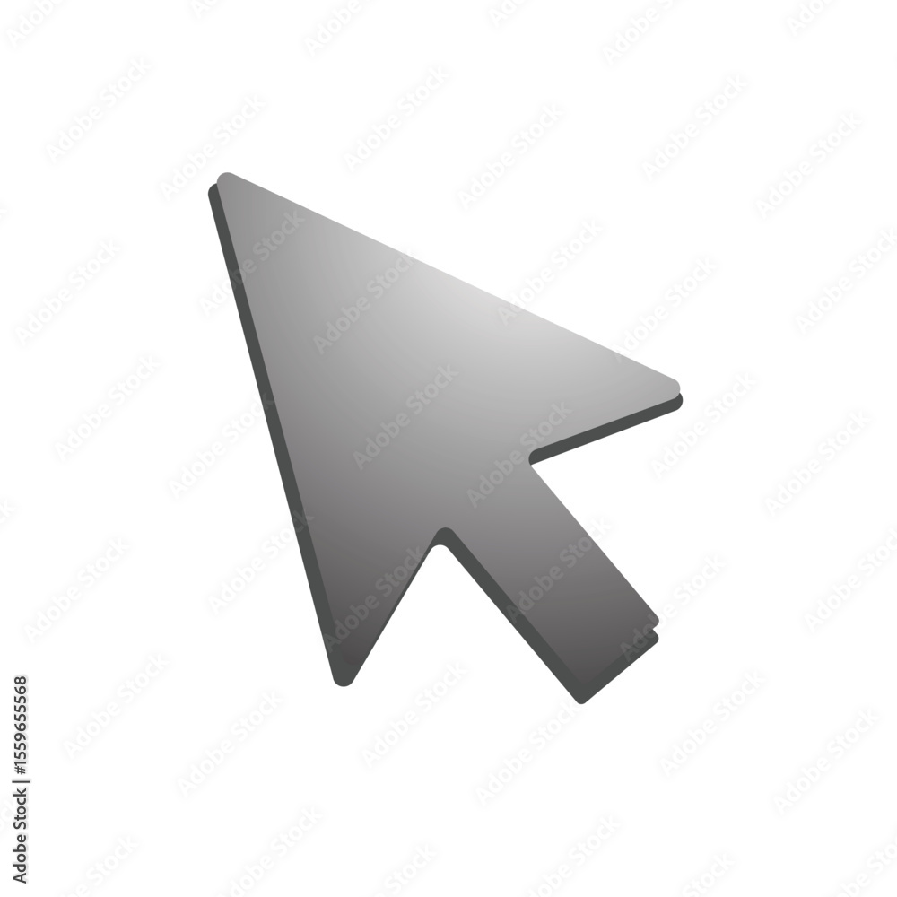Poster 3d gradient cursor pointer icon vector	
