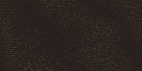 Modern golden halftone gradient on black surface