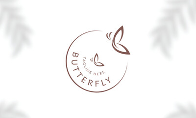 Beauty Butterfly logo. Luxury line logotype design. Universal premium butterfly symbol logotype