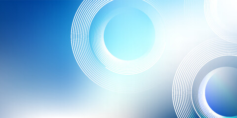 Futuristic Blue Abstract Background with Circular Line Patterns