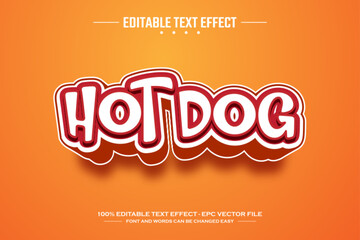 Hot dog 3D editable text effect template