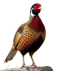 "Pheasant Bird Standing on Grass in Natural Environment"

