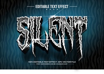 Silent 3D editable text effect template