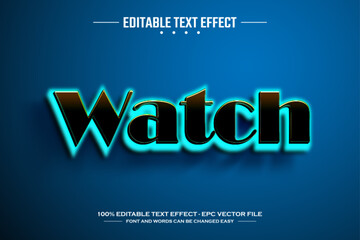 Watch 3D editable text effect template