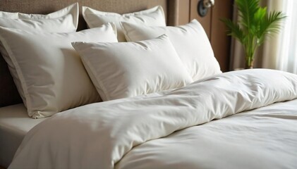 Plush Microfiber Cushion Luxurious Comfort and Style for a Serene Bedroom