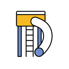 Water Slide Icon vector stock illustration