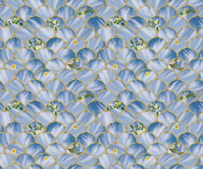 Grid. Mosaic, inlay. Arcs seamless pattern. Illustration in stained glass style. Art Deco. Loosestrife. Seamless tracery pattern for wallpapers, textile print, bandanas, t-shirts. Oriental pattern.