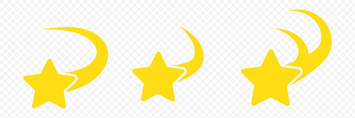 Falling Star Icon Vector . falling star icon on transparent background .  