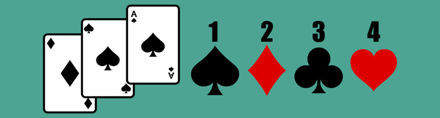 suit deck of playing cards. hearts diamonds clubs spades symbol. transparent vector illustration.