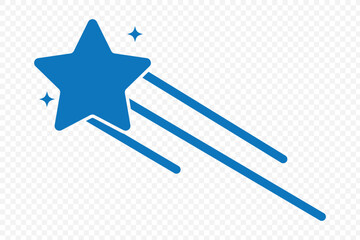 Shooting Star Icon Make Your Wishes Come True .  Vector design elements isolated on transparent background .  