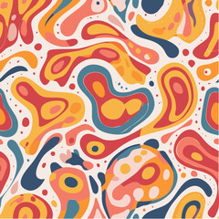 Fototapeta premium Seamless pattern with liquid shapes. Vector illustration. 