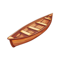 Wooden boat isolated 