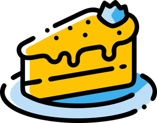 Delicious Cake Slice Sweet Treat, Yummy Dessert, Golden Goodness