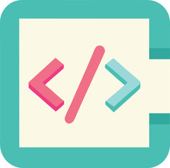 Programming Icon – Minimal Coding Brackets Vector for Web Development