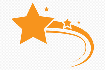 Shooting Star Icon Make Your Wishes Come True .  Vector design elements isolated on transparent background .  