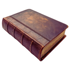 Obraz premium Antique leather bound book isolated on transparent background