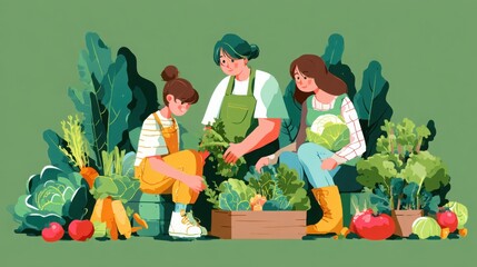 People gardening and harvesting vegetables outdoors teamwork farming sustainability healthy food