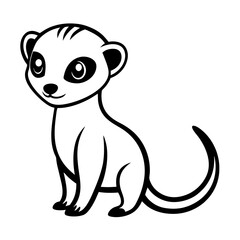 Meerkat on white background