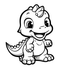 Obraz premium Cute dinosaur coloring page
