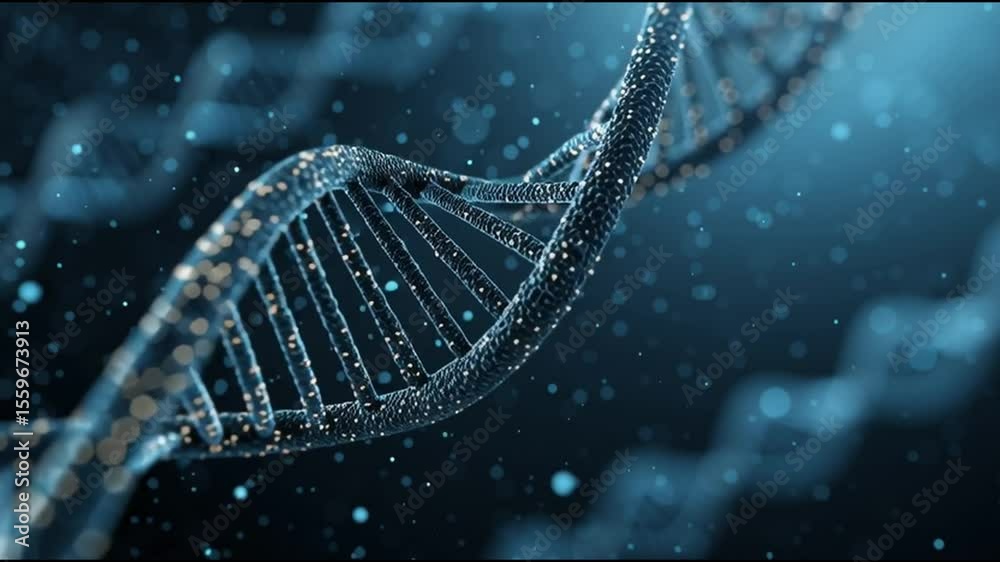 Poster Exploration of DNA Structure in a Digital Environment Highlighting Its Intricate Design