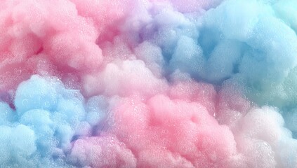 Abstract cloud-like soap bubbles in pastel colors