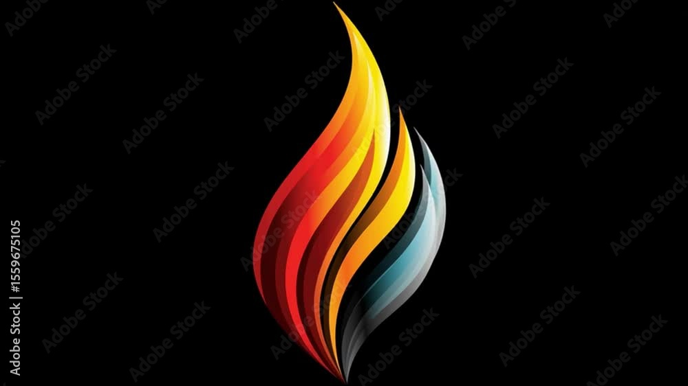 Poster Creative Flame Graphic With Dynamic Colors Representing Energy and Warmth in Digital Art