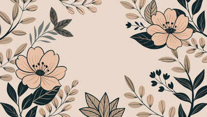 Elegant Floral Line Art and Botanical Background Vector Collection