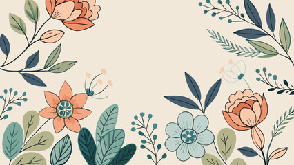 Elegant Floral Line Art and Botanical Background Vector Collection