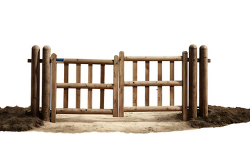 Naklejka premium untreated chestnut wood fence isolated on white background PNG, AI GENERATED