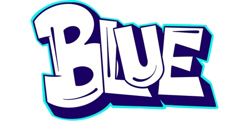 graffiti blue, blue letter illustration with unique simple graffiti pattern
