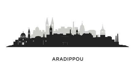Naklejka premium Aradippou Skyline with Cyprus Minimal Vector.