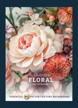 Elegant blooming art cover design, wedding invitation template design, versatile vector background, brouchure template, Luxury invitation card background, invitation, abstract background